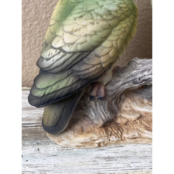 1970s Andrea by Sadek Green Cockatoos – Hand Painted Porcelain Pair - No Box - Picture 14 of 15